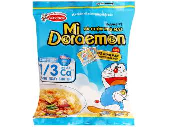 THÙNG15/ 30 GÓI Mì Doraemon bò cuộn phô mai gói 62g 44128