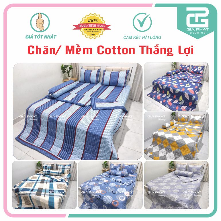 Chăn/ Mền chần gòn Thắng Lợi 100% cotton hàng chuẩn logo