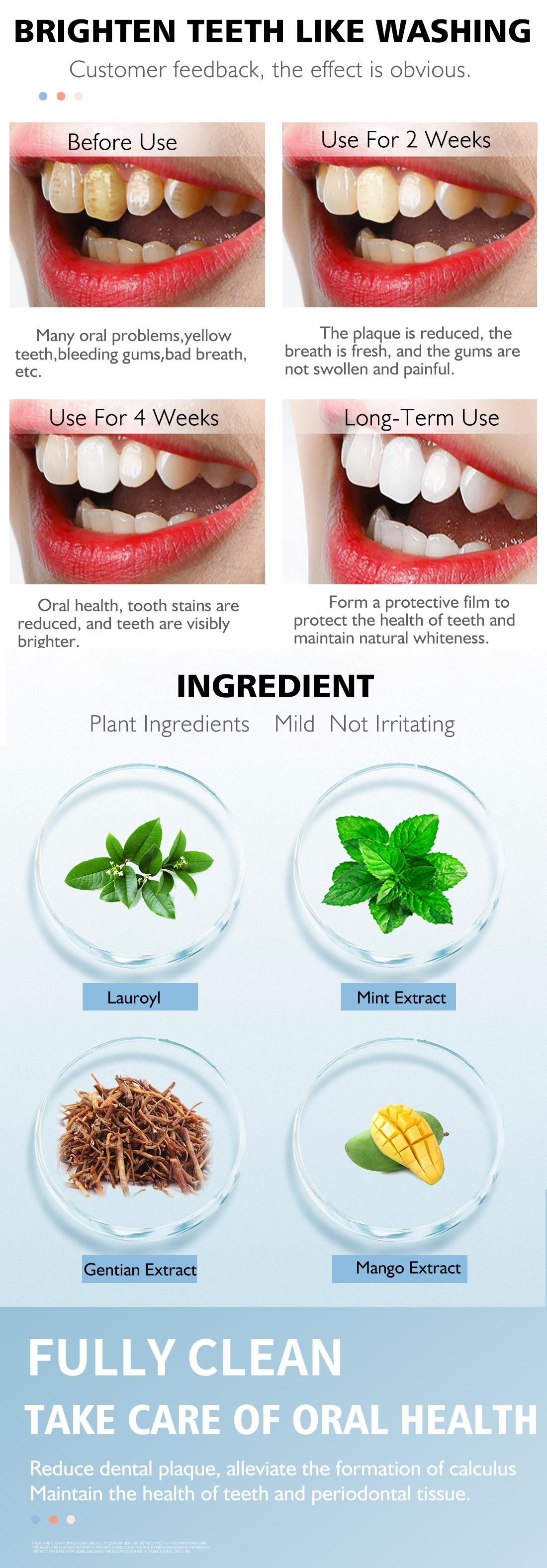 RtopR Bọt đánh răng chuyên làm trắng và loại bỏ các mảng bám vết bẩn trên răng kem đánh răng kem đánh trắng răng Tẩy Trắng Làm Sạch Răng Khử Mùi Hôi Miệng - INTL