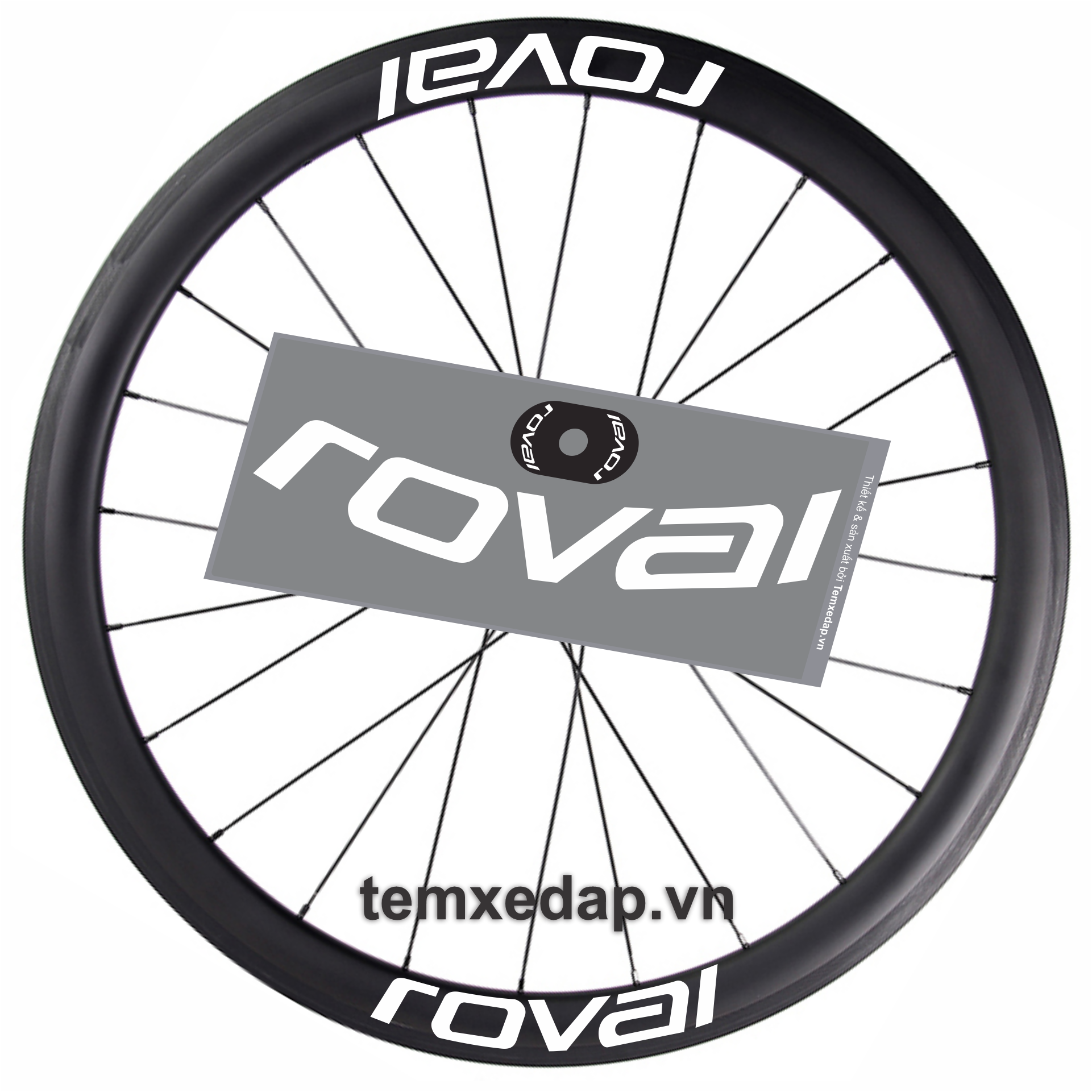 Tem decal dán vành niềng bánh xe đạp đua đường trường ROVAL 700c | Temxedap.vn