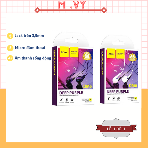 Tai nghe nhét tai Hoco DM6 jack 3.5mm, micro đàm thoại