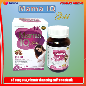 Viên Uống Bổ Sung DHA, Sắt, Vitamin Mama IQ Dùng Cho Phụ Nữ Đang Mang Thai Và Cho Con Bú - Hộp 30 Viên