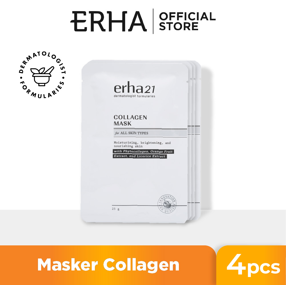 ERHA Collagen Mask 4 pcs - Masker Kolagen Anti Aging & Pencerah