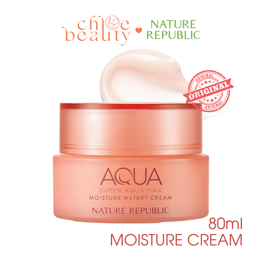 Kem dưỡng ẩm dành cho da thường, da khô nature republic super aqua max moisture watery cream 80ml