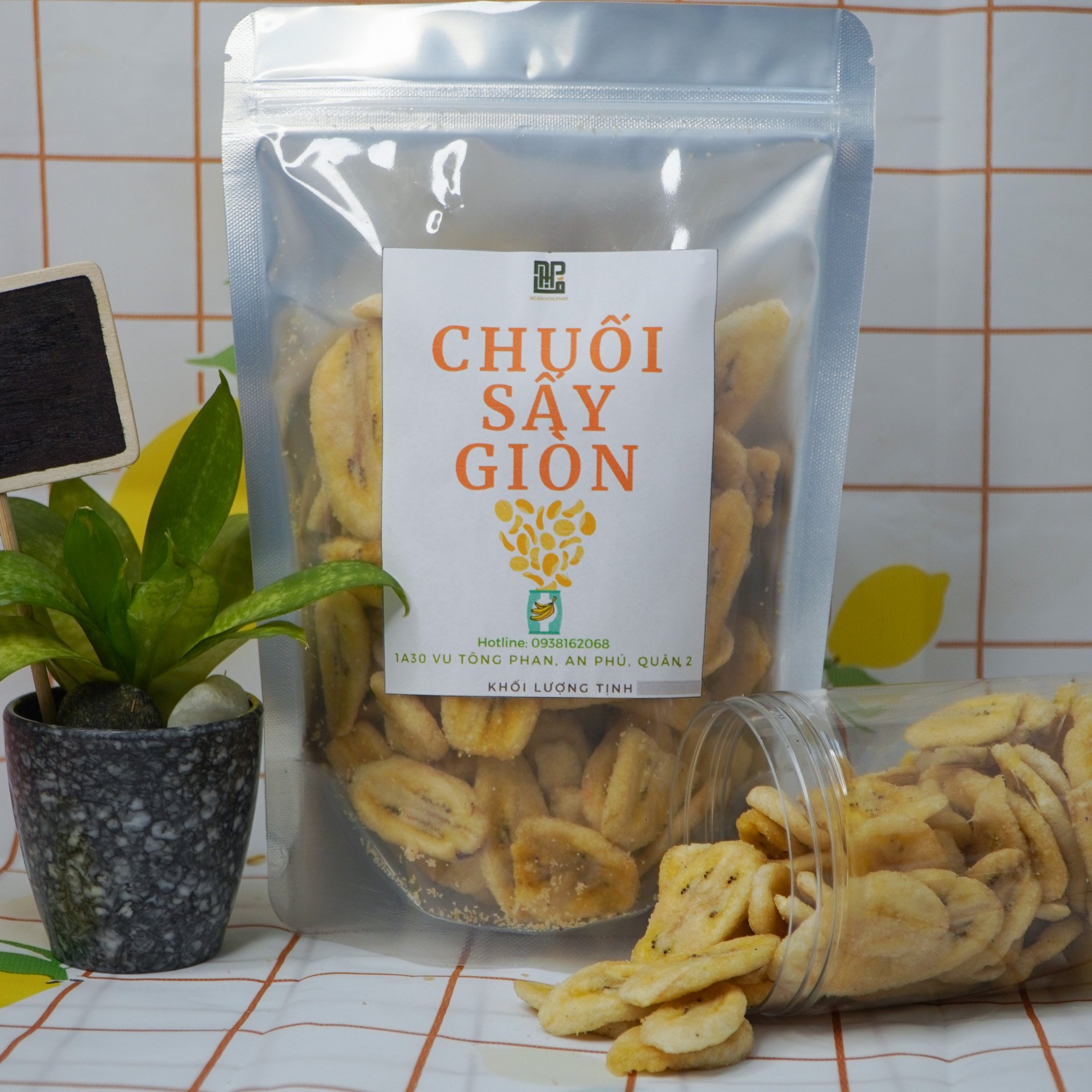 Chuối sấy phồng xốp, ngọt dịu - Chuối Sấy nguyên miếng chuẩn xuất khẩu túi 500g- Trái Cây Sấy Nhiệt Đới