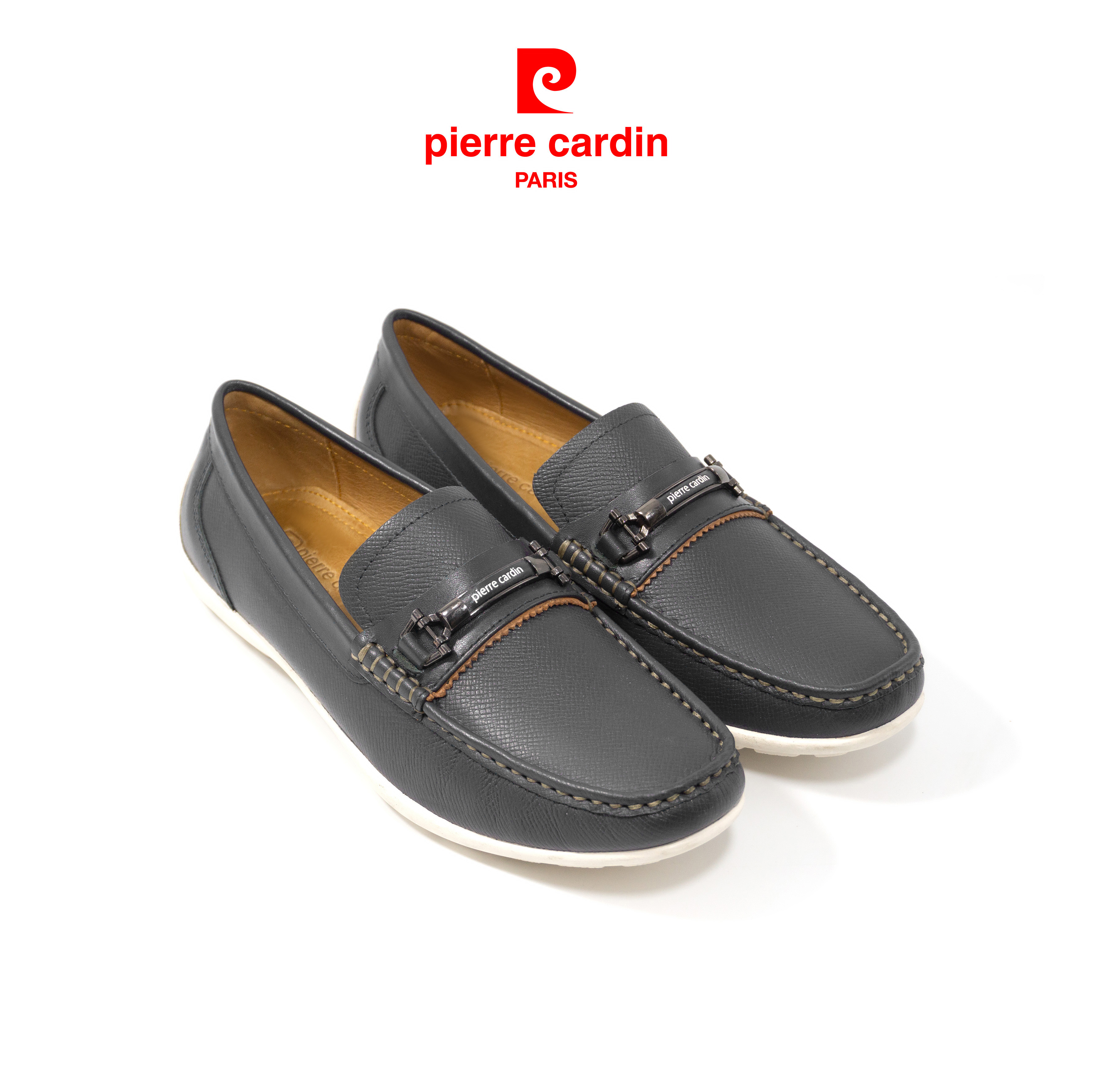 Giày Nam Pierre Cardin Horsebit Loafer chất liệu da bò thật nhập khẩu đế cao su chống trơn trượt bảo