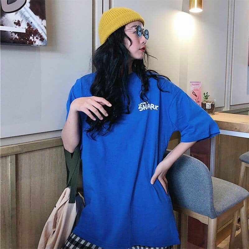Áo thun nam nữ chất liệu cotton in hình cá mập siêu cute đẳng cấp thời thượng