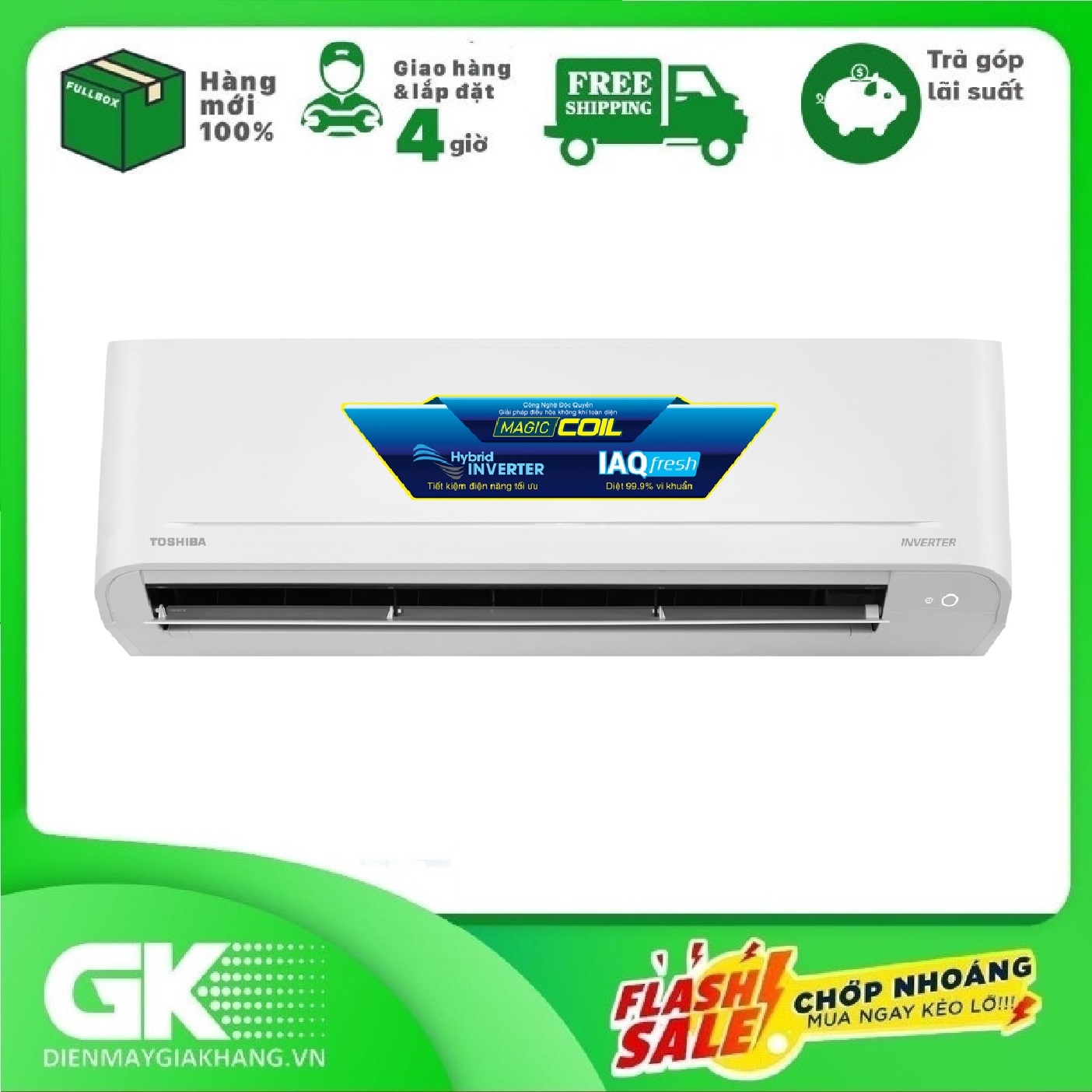 Máy lạnh toshiba inverter 1 hp ras-h10h4kcvg-v
