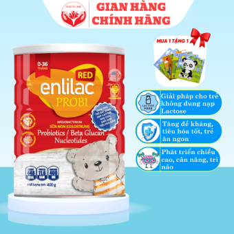 Sữa bột Enlilac Probi Red 400gr, sữa dành cho trẻ bất dung nạp Lactose