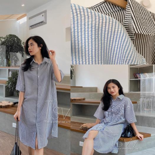 Váy đầm sơ mi Đũi Việt dáng dài tay lỡ, váy công sở đi làm thanh lịch chất  Linen cao cấp - Đầm suông | ThờiTrangNữ.vn
