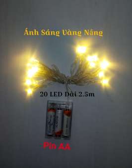 Dây Đèn 20 Led Dài 2.5m Dùng 3 Pin AA