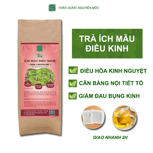 Trà ích mẫu thảo dược dạng túi lọc giúp điều hòa kinh nguyệt cân bằng nội tiết tố làm chậm quá trình lão hóa giảm đau bụng kinh