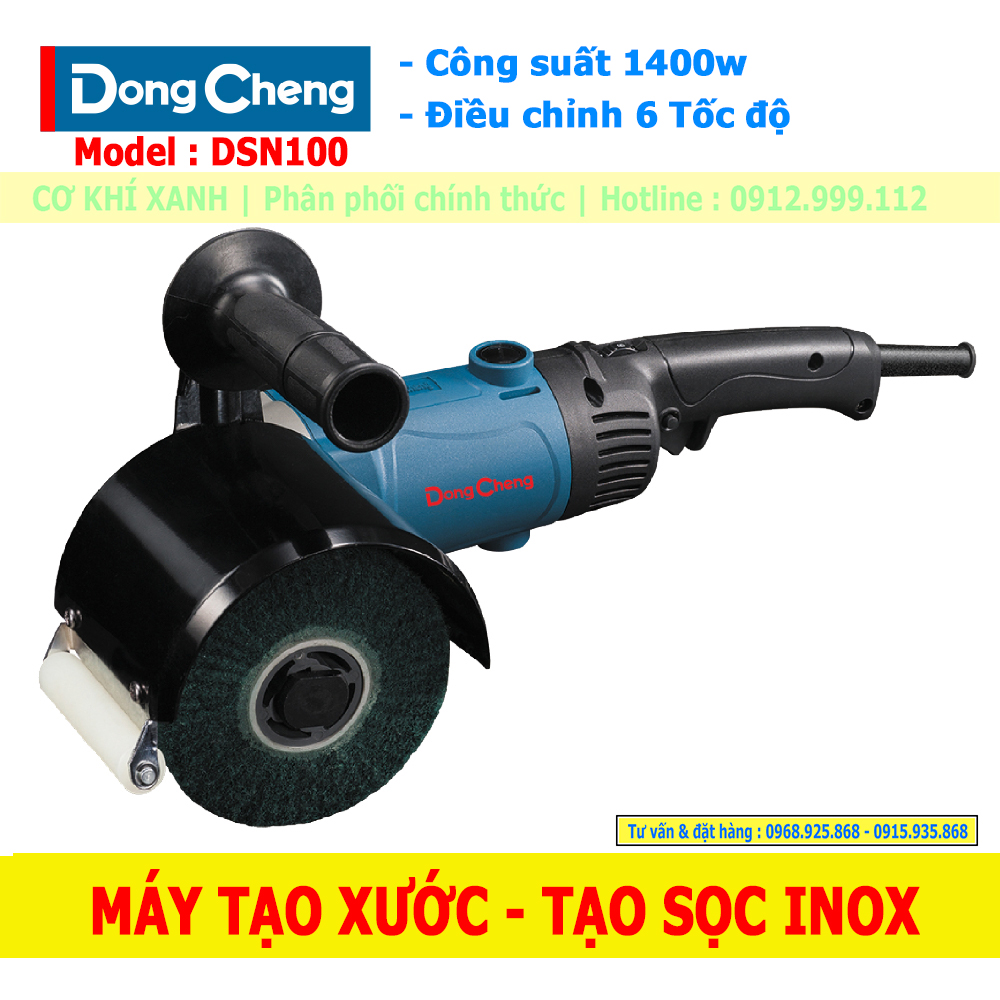Máy đánh xước inox DongCheng DSN100 1400W-6 Tốc độ | Đánh bóng gương, tạo xước, tạo sọc inox chuyên nghiệp