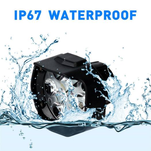 2 Chiếc Đèn Pha Xe Máy Màu Trắng 30W 6000K Đèn Sương Mù LED Chiếu Điểm Có Công Tắc