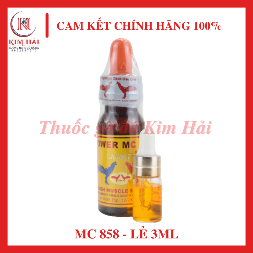 Power Mc 858-[chiết lẻ 3mll]-thuốc gà đá Lam Pam Thái Lan-nguyên chất,bao test,nhỏ trước đá 30 phút-dành cho gà đá bo lớn,kéo dài 4 tiếng.
