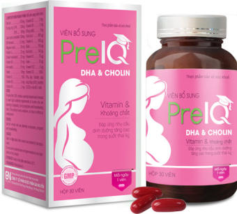 Viên bầu PreIQ DHA & Cholin – Hỗ trợ bổ sung dưỡng chất cho mẹ bầu (Hộp 30 viên)