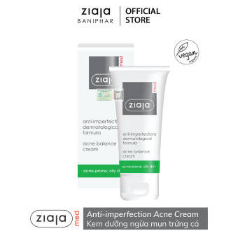 Ziaja Med Kem ngừa mụn trứng cá Ziaja Med Anti- imperfections Dermatological Formula Acne Balance Cream 50ml