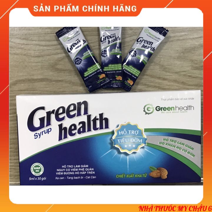 Siro ho Green health - giúp bổ phế, giảm ho, tiêu đờm - hộp 30 gói x 5ml