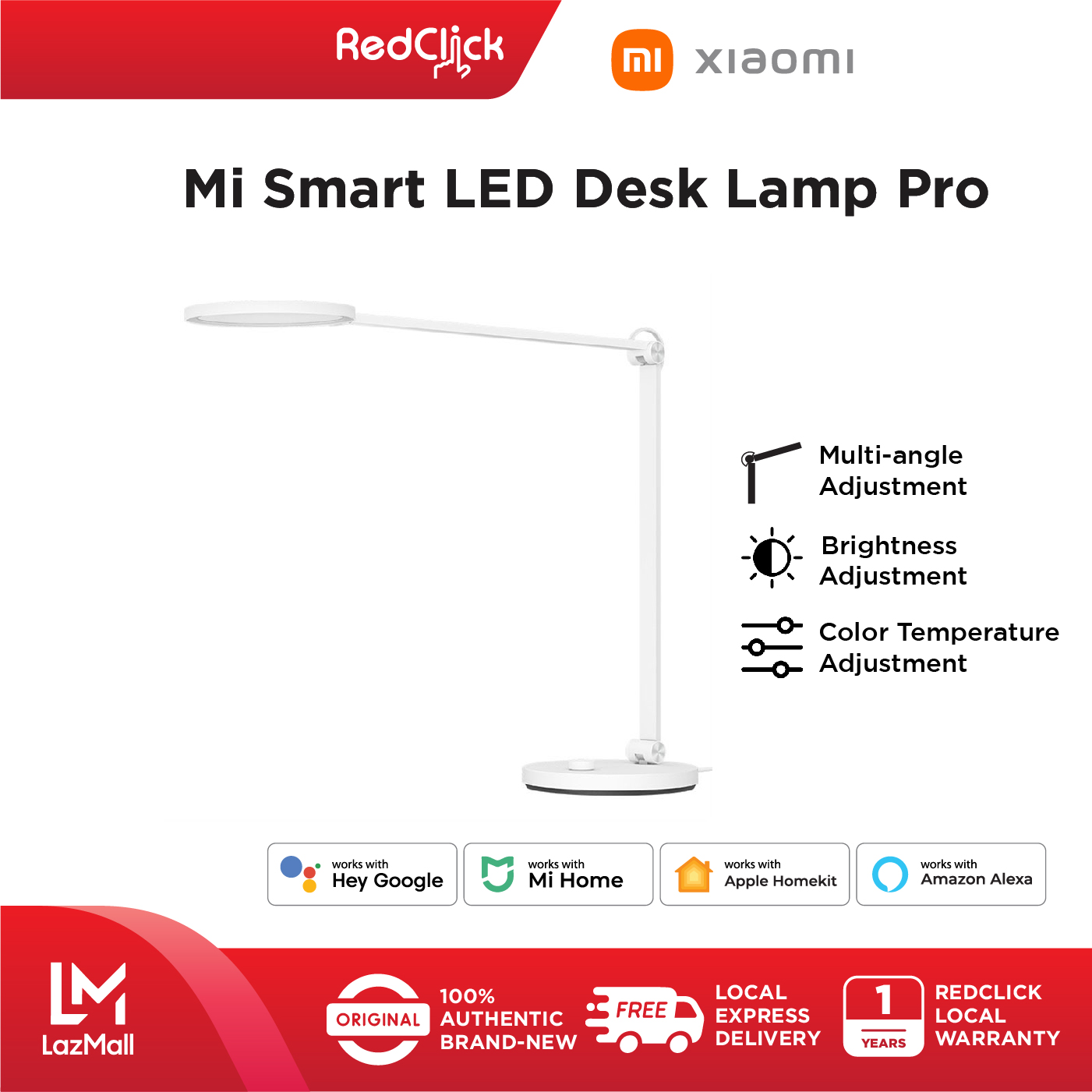 Xiaomi Mi LED Desk Lamp Pro / MJTD02YL Adjustable Brightness & Color Temperature No Visible Shading and Flickers Eye Protection Table Lamps Dimming Lamp APP Control Reading Light
