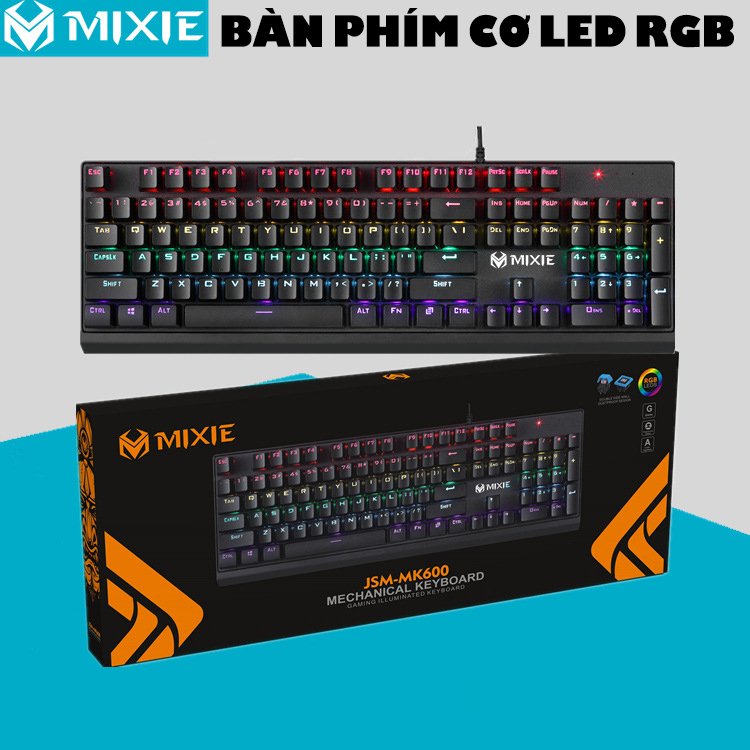 [ĐỔiI TRẢ HÀNG TRONG 7 NGÀY] Bàn Phím Cơ Máy Tính MIXIE K600 Led RGB 10 Chế Độ Khác Nhau, Chơi Game Dùng Văn Phòng Cực Đã