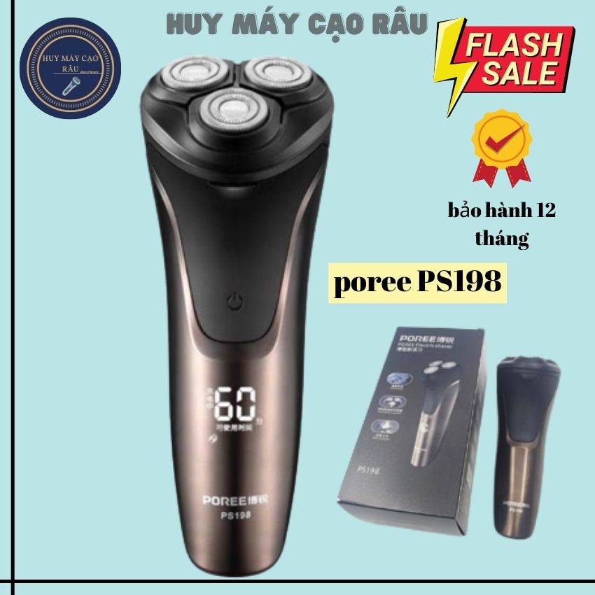Máy cạo râu thông minh máy cạo râu khô cao cấp flyco poree ps198 bản v2 2022 cổng sạc typec