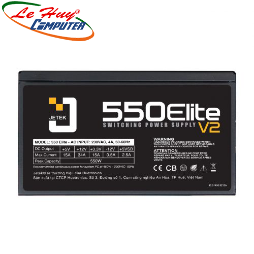Nguồn máy tính jetek elite 550w v2