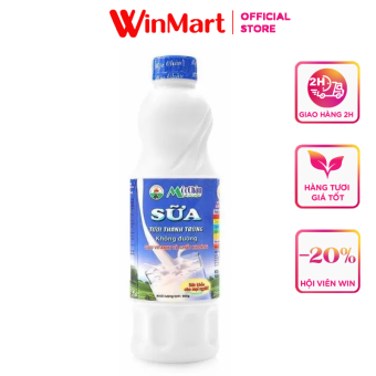 Sữa tươi thanh trùng Mộc Châu không đường chai 900g