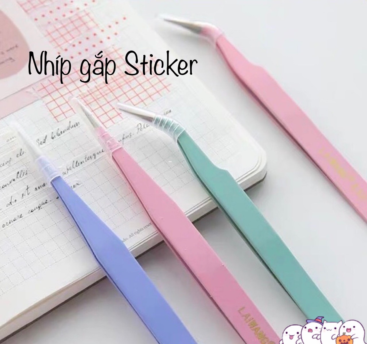 Nhíp gắp sticker tone màu macaron siêu đẹp
