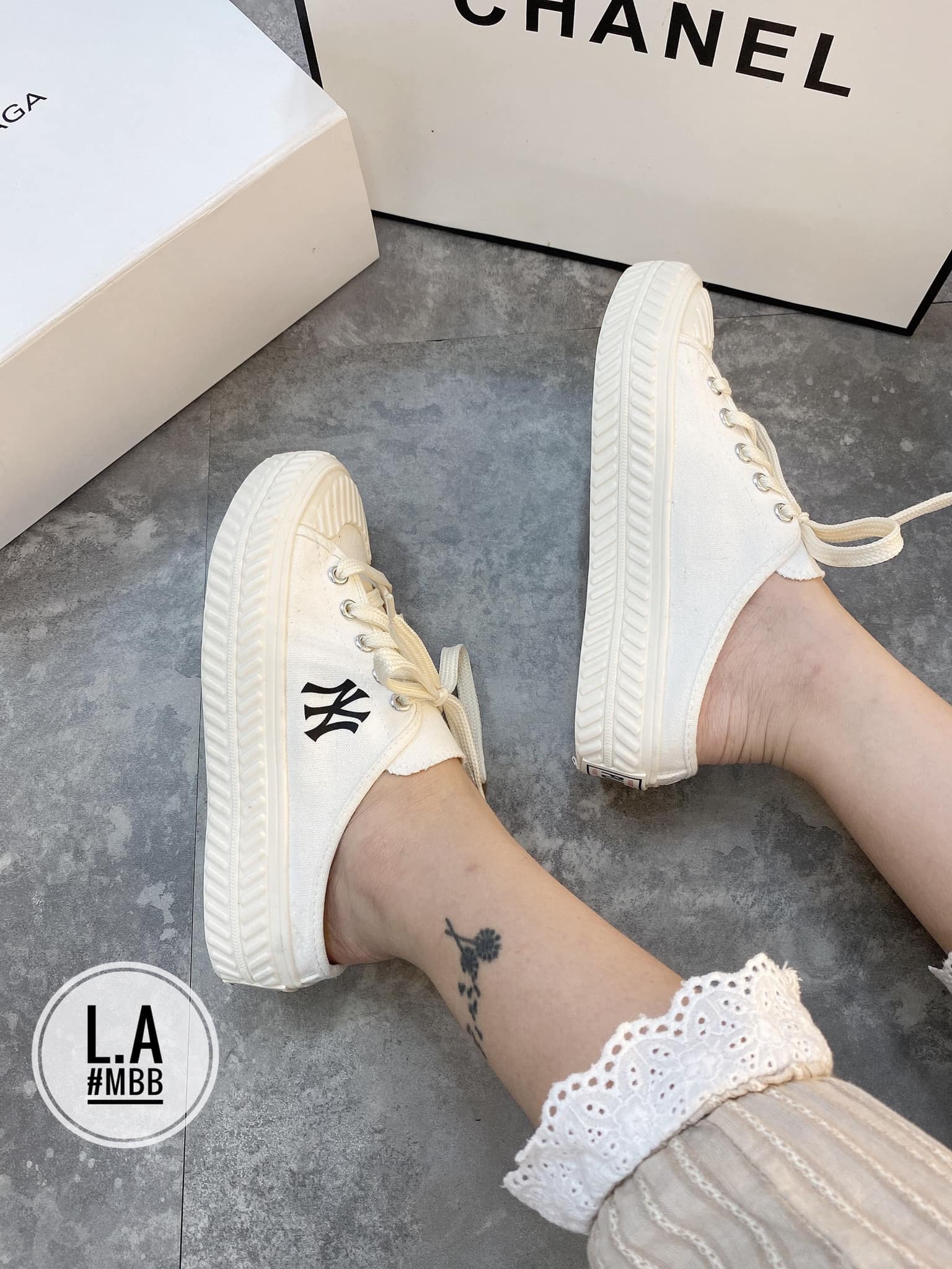 Giày thể thao sneaker nam nữ sục mlb ny trắng đạp gót hot nhất