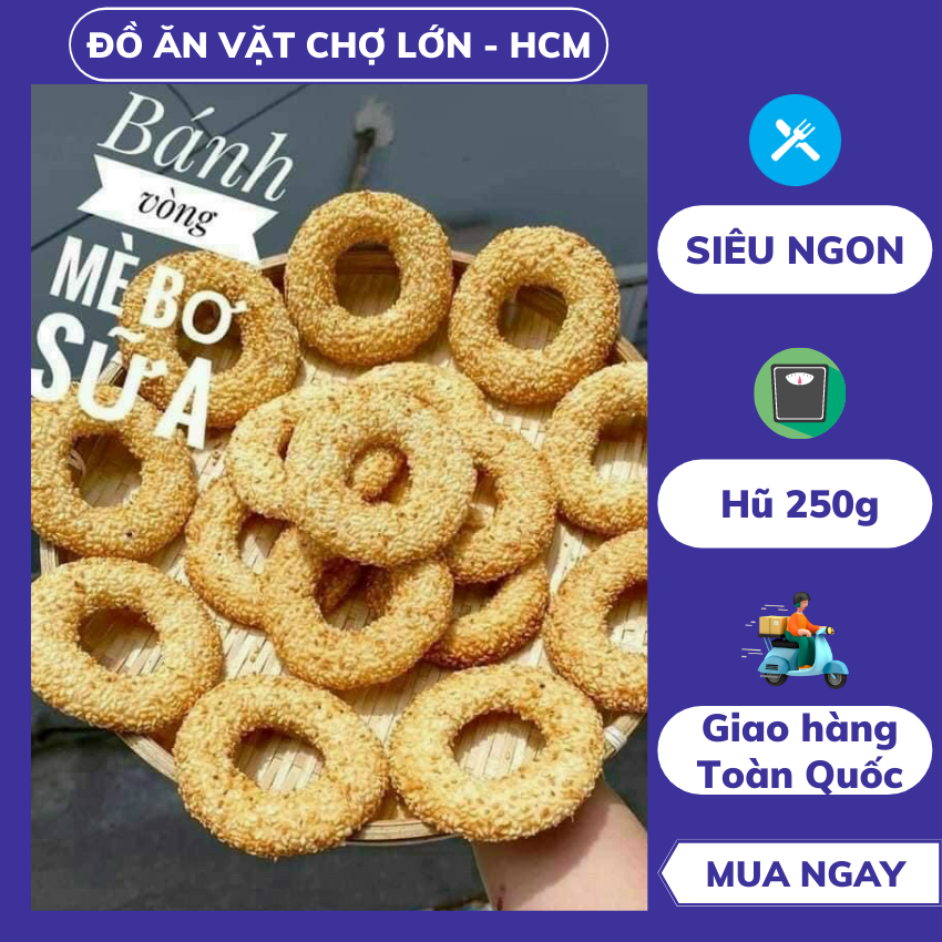 Bánh vòng mè giòn tan, thơm ngậy mùi mè và Vani được nhiều người ưa thích, bánh mè, bánh ăn vặt, đồ ăn vặt