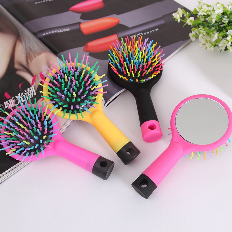 Lược Rainbow chải rối 7 màu có gương cao cấp