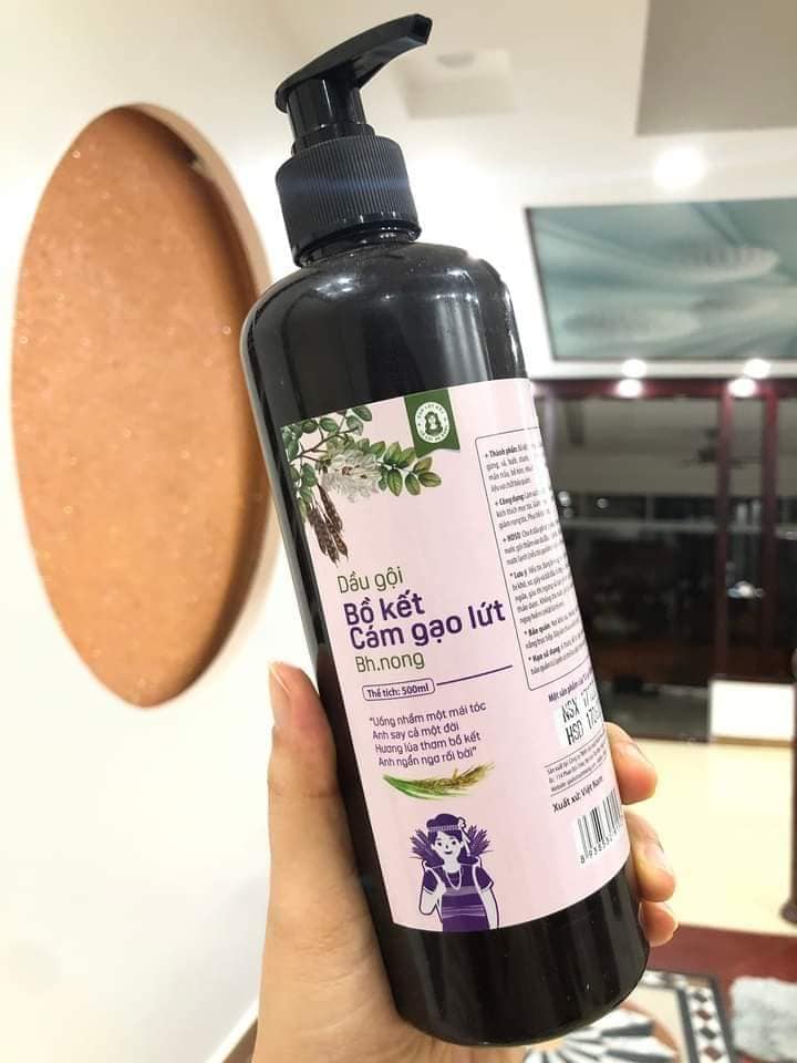 Dầu Gội Bồ Kết Gừng Giảm Rụng Tóc, Ngừa Gàu Cô gái Bhnong - Dầu gội gừng bồ kết Bh.nong 100% thiên nhiên, không hóa chất