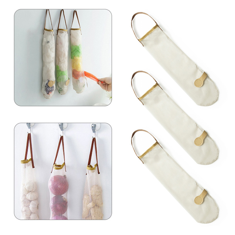 1/3pcs lưới trái cây rau tỏi hành tây treo thực phẩm lưu trữ bag tái sử dụng lưu trữ túi hộ gia đình lưới rỗng túi phụ kiện nhà bếp
