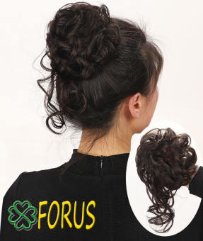 Búi tóc giả xoăn xù lơi cột chun có đuôi J25L 💖FREESHIP💖 búi xù cột chun Sỉ 25k