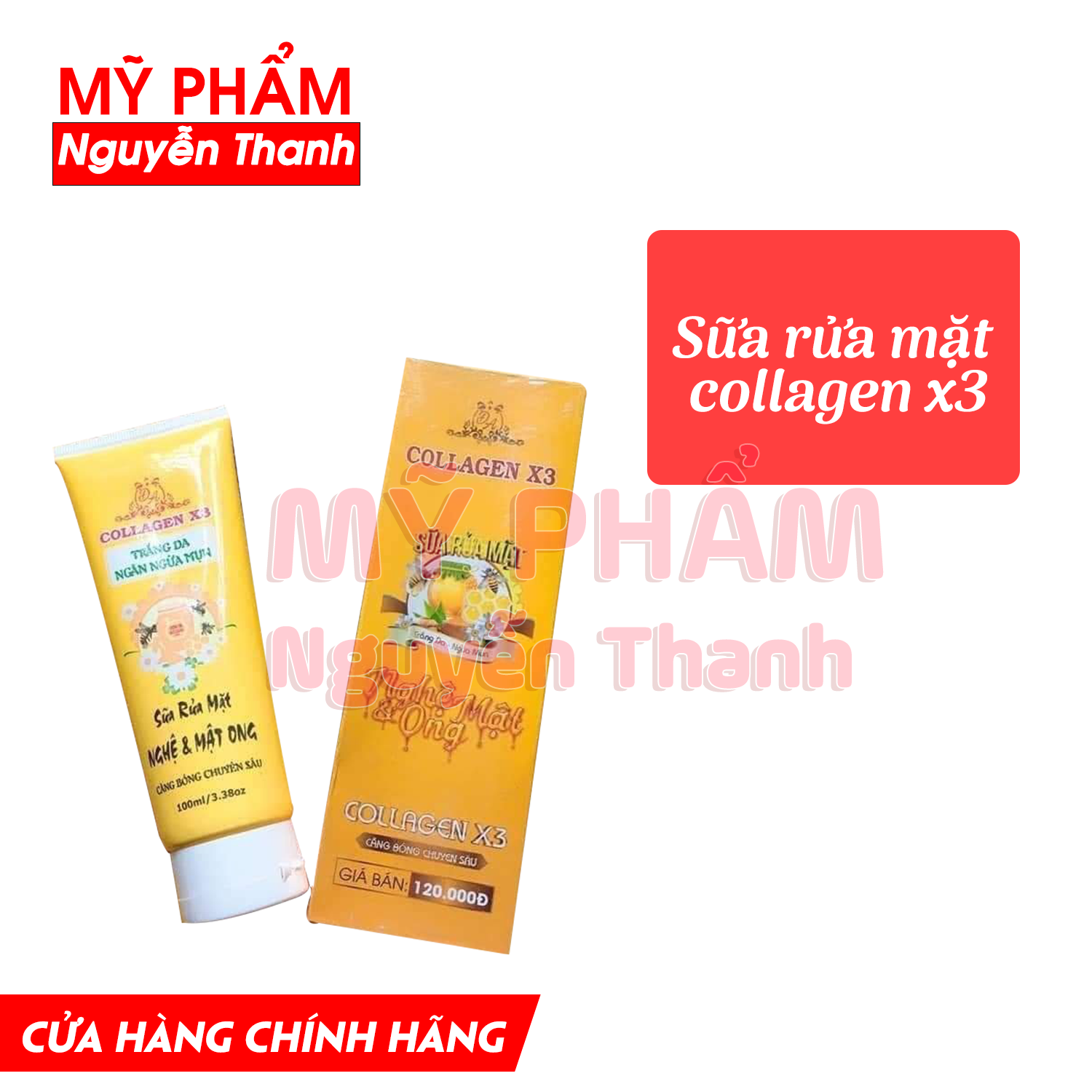 [HCM] Sữa rửa mặt nghệ và mật ong collagen x3