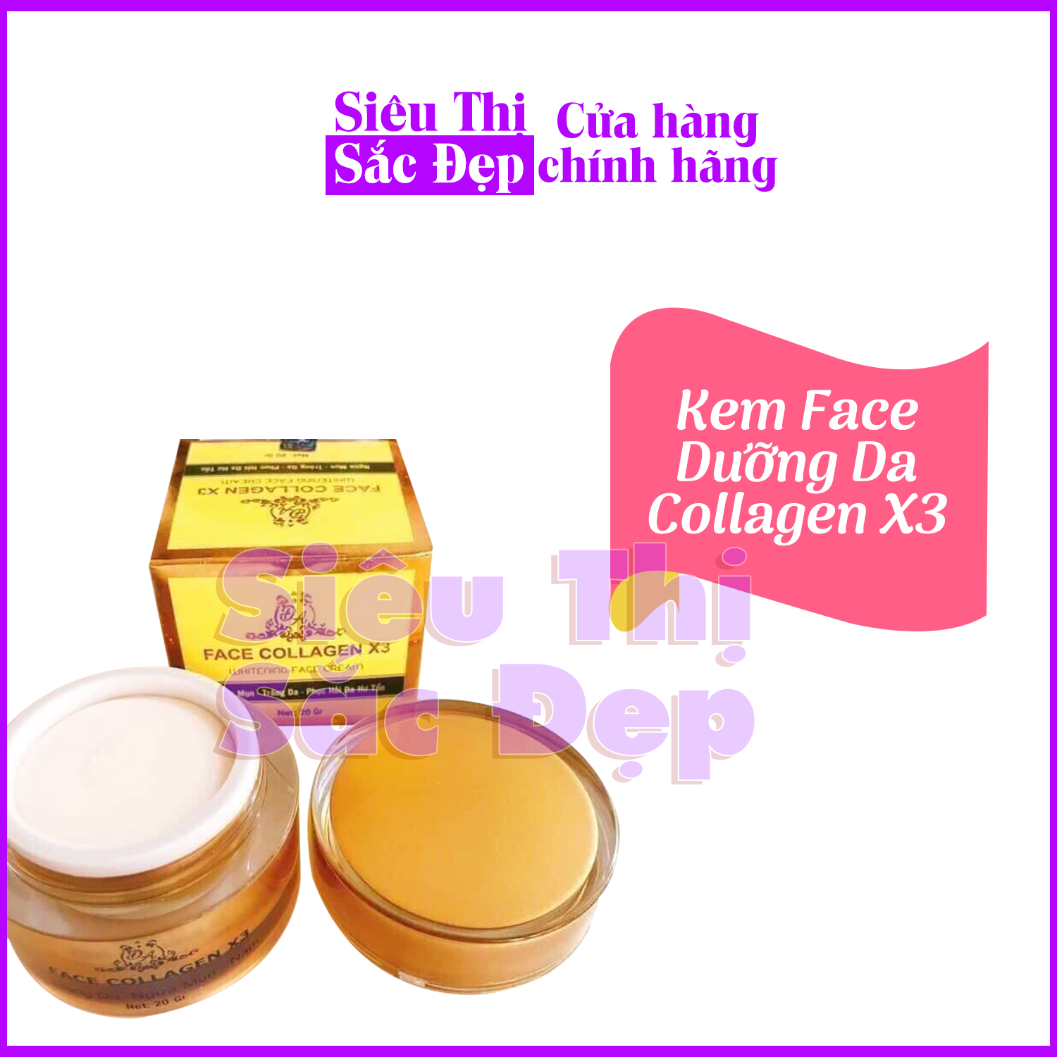 [HCM] kem face collagen x3 ngừa mụn, trắng da, phục hồi da hư tổn