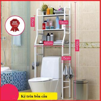 Kệ để đồ sau bồn cầu, kệ bồn cầu, kệ để đồ nhà tắm thông minh sau bồn cầu, kệ để đồ nhà vệ sinh 3 tầng tiện lợi có thể để chậu hoa ban công