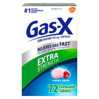 Gas-X Extra Strength Chewable Gas Relief Tablets with Simethicone 125 mg Cherry 72ct | Best Before 02/2029