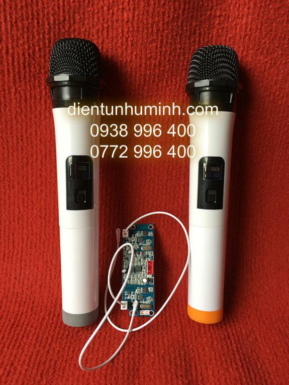 Bộ 2 Micro không dây cho loa kéo UHF Wireless mạch rời trắng _micro không dây