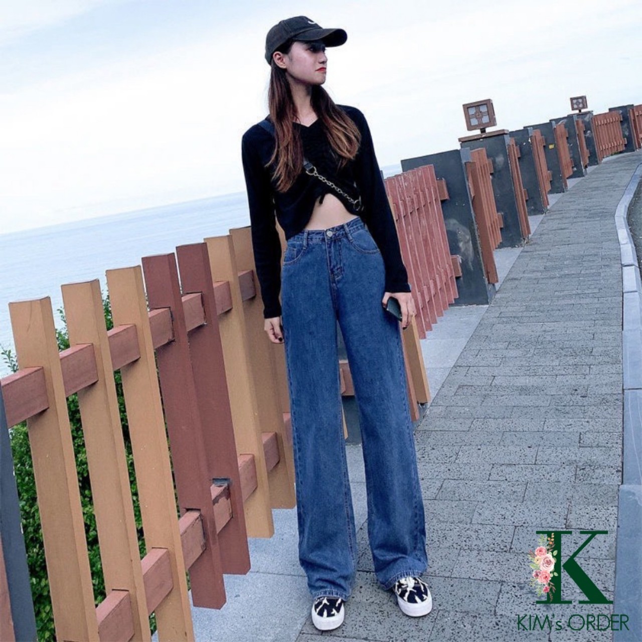 Bigsize Quần Suông, Quần Jean Lưng Cao, Ống Rộng