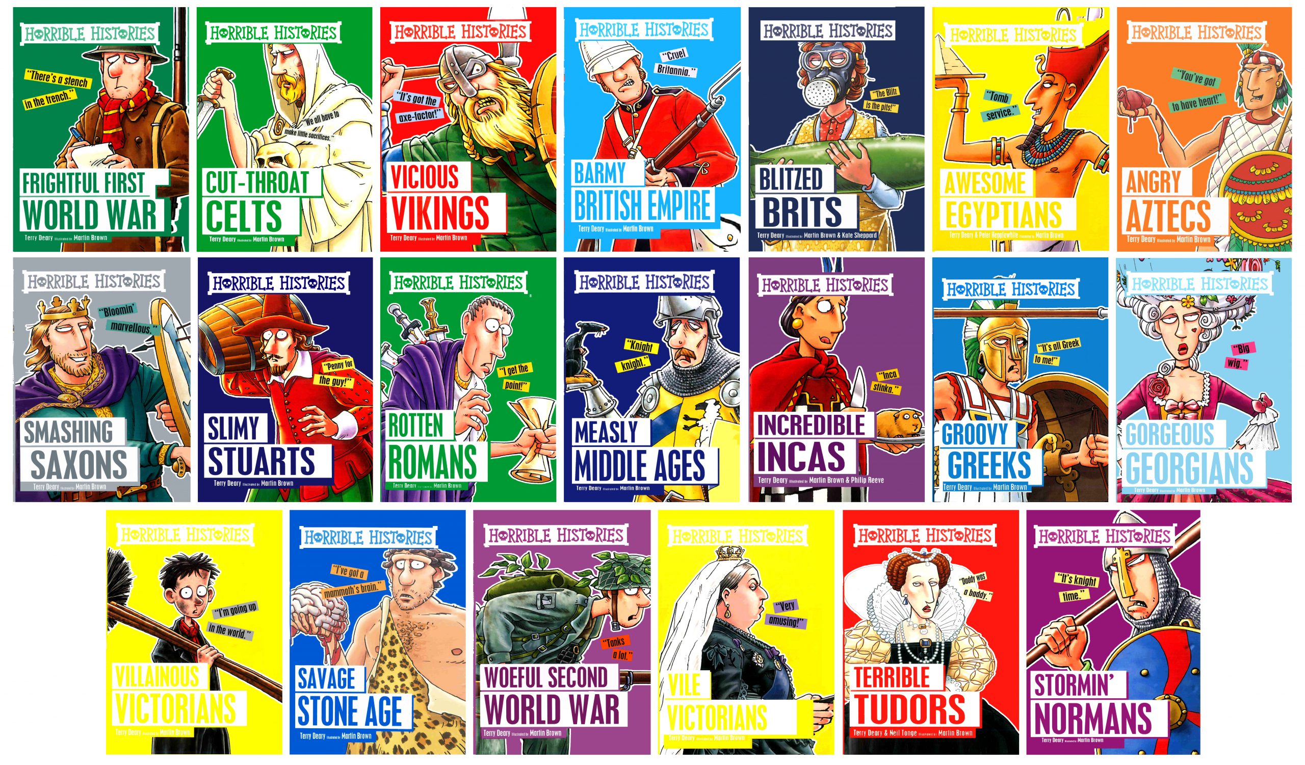 Sách -  Horrible History - Blood-Curdling Box Set 20 Books - Bản tiếng anh sách in