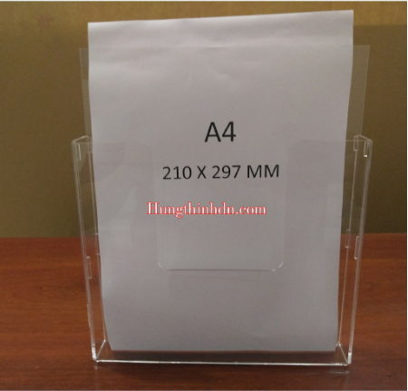 Kệ mica treo tường đựng giấy tờ rơi, brochure, leaflet A4, A5