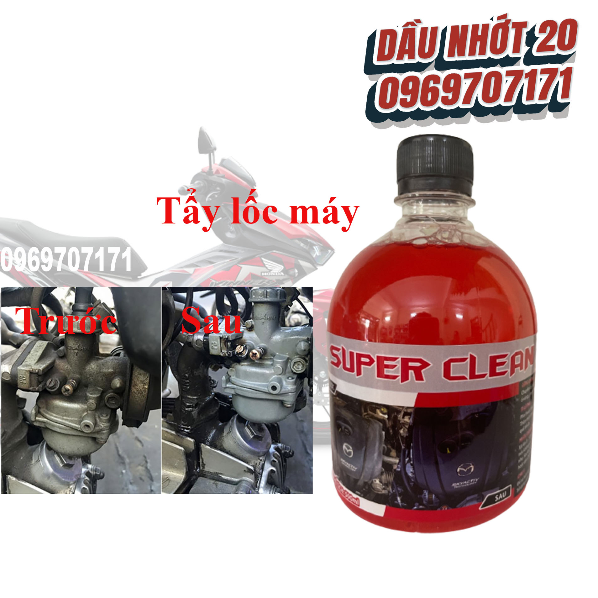 DUNG DỊCH TẨY RỬA ĐẦU BÒ LỐC MÁY KHÔNG CHẠM SIÊU MẠNH SUPER CLEAN TẨY RỬA Ố VÀNG TRÊN MỌI VẬY LIỆU NHƯ NHÔM...