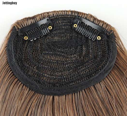 Fringe Clip Ở Trên Bangs, Tóc Nối Thẳng Nâu Đen * Thích Tóc Người
