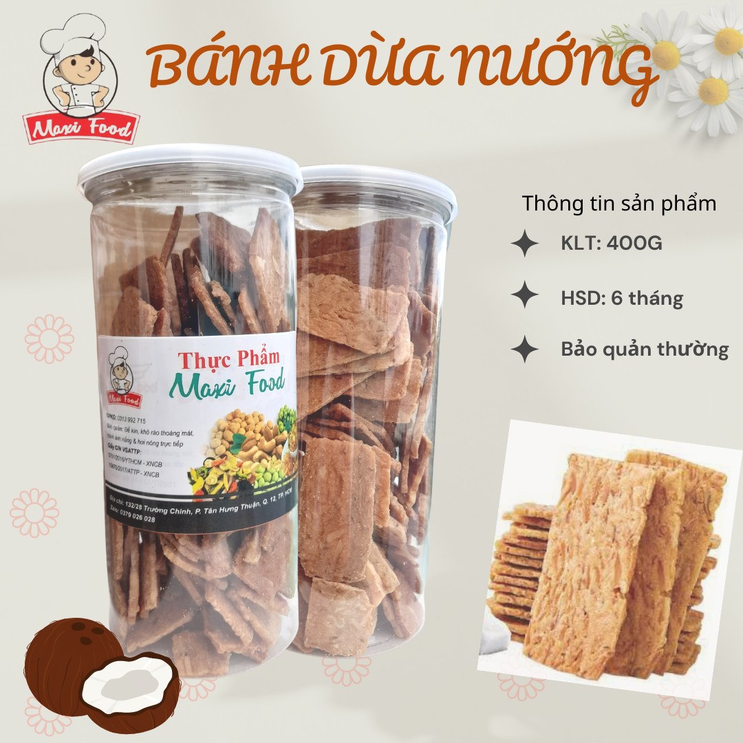 400G Bánh Dừa Nướng Thơm Ngon Đậm Vị Dừa | Maxifood