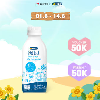 Sữa Chua Uống VPMilk Đà Lạt True Yogurt chai 450ml