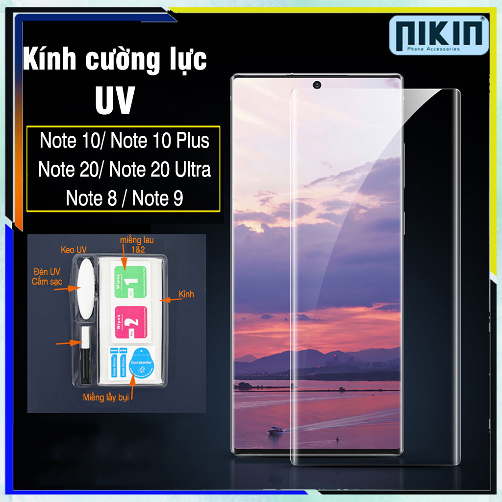 Kính cường lực samsung note 8 / note 9 / note 10 / note 10plus /note 20 / note 20 ultra– mỏng, độ cứng 9h, full keo uv