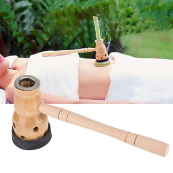 Ống Hơ Ngải Cứu Gỗ Cao Cấp (Massager Mát Xa Cổ Vai Gáy Giảm Đau Mỡ Bụng Hơ Ngải Cứu .. edep )