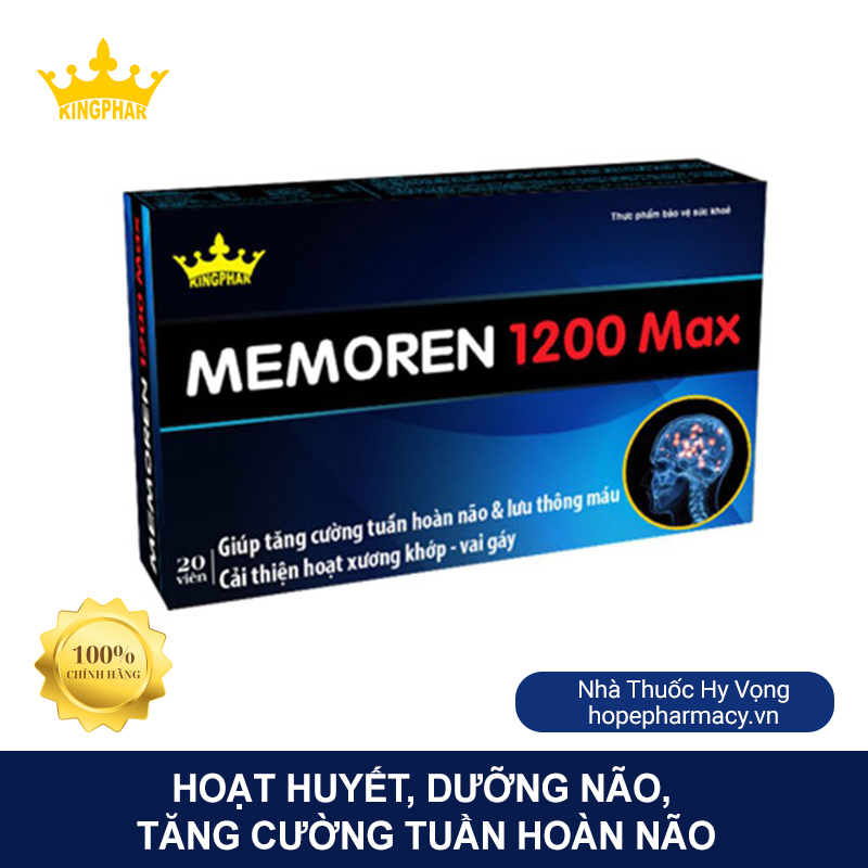 Memoren 1200 max - Giúp tăng cường tuần hoàn máu não, giảm các biểu hiện do thiểu năng tuần hoàn não