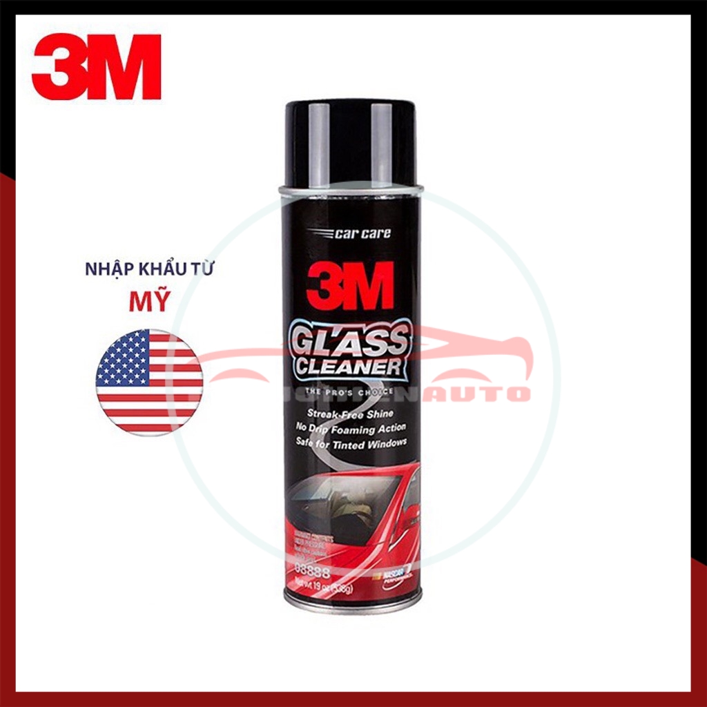 Dung Dịch Rửa Kính Ô Tô Chuyên Dụng 3M 08888 Glass Cleaner Dùng Cho Xe Hơi và Kính Trong Gia Đình (Nhập Khẩu USA)